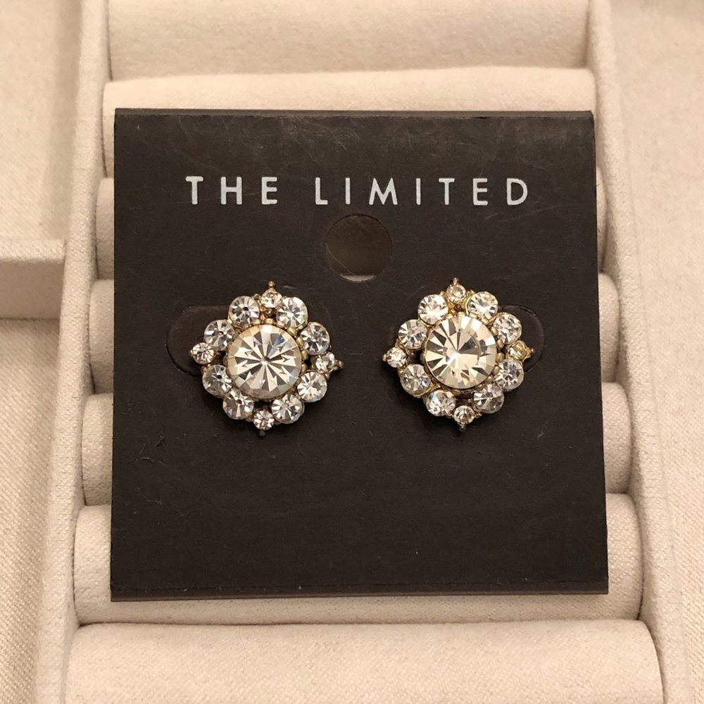 The Limited | Rhinestone Cluster Earrings | 3/4” Width